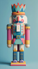 Vertical nutcracker in pastel colors