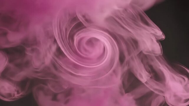 Abstract Pink Smoke Cloud Swirling and Expanding in Water.