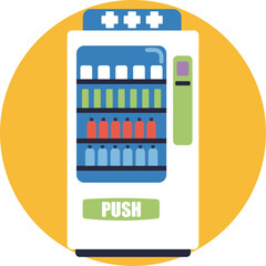 Automated dispenser: Represents a vending machine that provides snacks, drinks, or other items automatically.