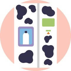 Icon representing fresh milk available in automated beverage dispensers.
