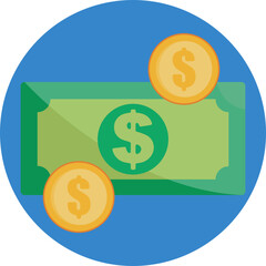 Cash payment &ndash; Represents inserting bills or coins into the vending machine to make a purchase.