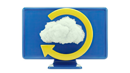 Cloud Sync Icon on Monitor
