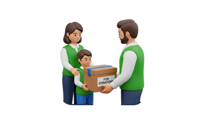 Family Donating a Box