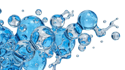 Abstract Blue Bubbles and Liquid Forms