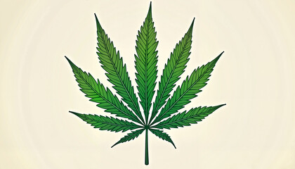 Cannabis leaf illustration in vibrant green colors
