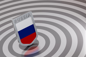 Russia national flag emblem on target background