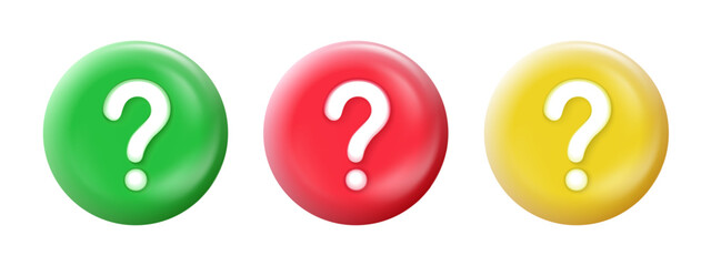 Question mark icon in round button for help, support, information, UI element, app, website, tutorial, quizzes