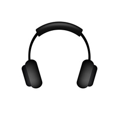 Headphones icon isolated on white background for music, audio, streaming, gaming, customer support