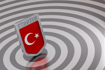 Turkiye national flag emblem on target background