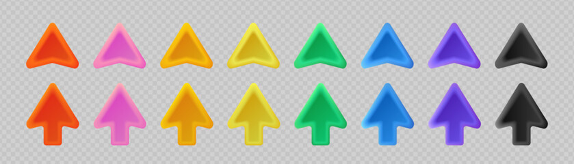 Colorful arrow icons set for app UI, website, button, navigation, progress and digital interface design