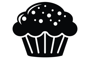 Isolated Muffin Silhouette, Simple Vector Icon for Food Branding