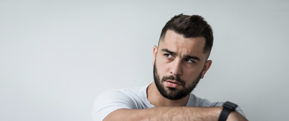 Difficulties, mental troubles, sadness and depression, human emotions and sad at isolation. Serious...