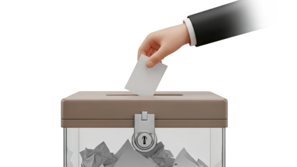 Hand Casting Vote into Ballot Box