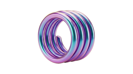 Iridescent Coil with Purple and Teal Hues