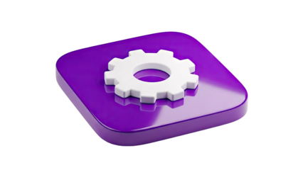 Purple App Icon with White Gear Symbol
