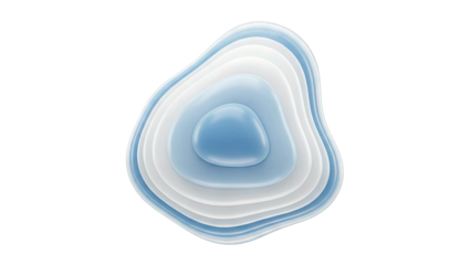 Abstract layered organic shape with blue and white tones