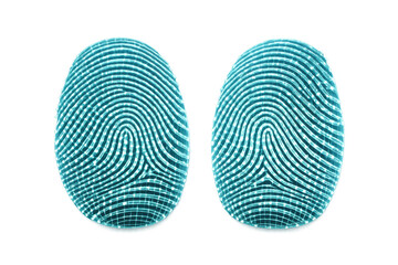 Digital fingerprints scanning for biometric access identification, glowing cyan lines representing cyber security and data protection