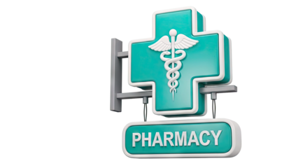 Pharmacy Sign with Caduceus Symbol