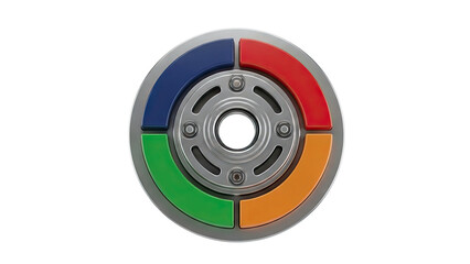 Colorful Circular Object with Metal Center