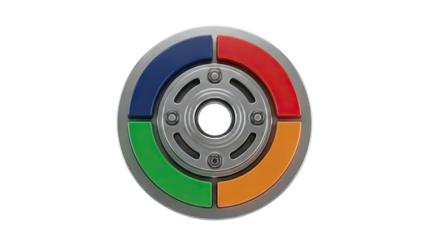 Colorful Circular Object with Metal Center