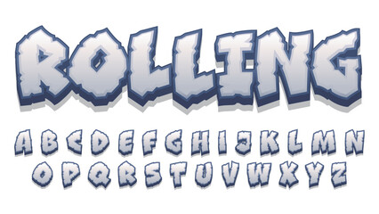 Grey Cracked Stone Text Effect © Patrick