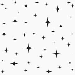 Four Point Stars Black White Pattern