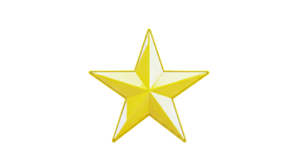 Shiny Yellow Five-Pointed Star