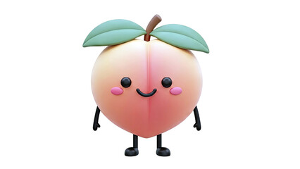 Obraz premium Cute Cartoon Peach Character