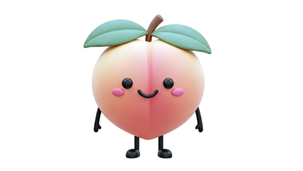 Cute Cartoon Peach Character