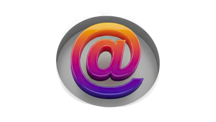 3D At Symbol with Gradient Colors