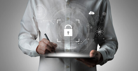 AI cyber security system using biometric authentication and privacy control. Cyber security...