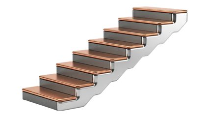 Modern Staircase with Metallic and Wood Accents