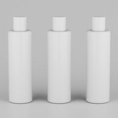 Plastic Shampoo Bottle 3D Model &ndash; Cosmetic Packaging Container, Empty Hair Care Bottle Mockup for Branding, Label Design & Product Visualization