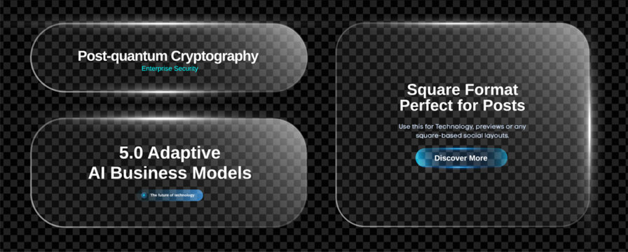 Glass text box frame with light and 3d bg for neon liquid effect border. Transparent circular led round electric shine or bright digital square game futuristic plastic. Blue background.