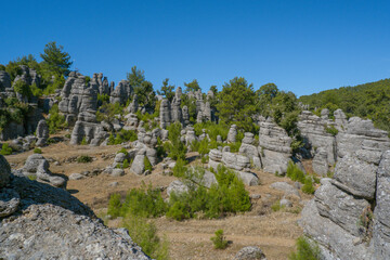 Turkey, Antalya, the ancient city of Selge, the man rocks and wonderful nature.