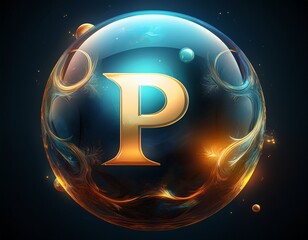 glossy sphere with phosphorus symbol