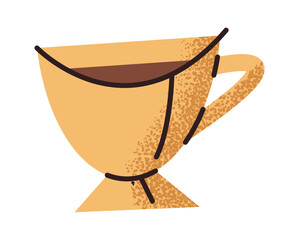 Freshly brewed black tea cup