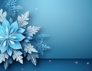 light blue snowflake banner with soft gradient background and copy space