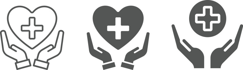 Obraz premium Healthcare medical line icon set. Medicine and hospital outline icons. Clinic, pharmacy, laboratory symbols. Doctor, ambulance, DNA, heart, and dental signs. Vector illustration. Healthcare set.