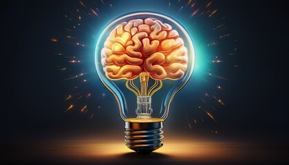 ignite your next brilliant idea with this stunning glowing brain inside a lightbulb symbolizing innovation and genius