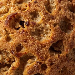 A close-up view of fresh and golden baked bread