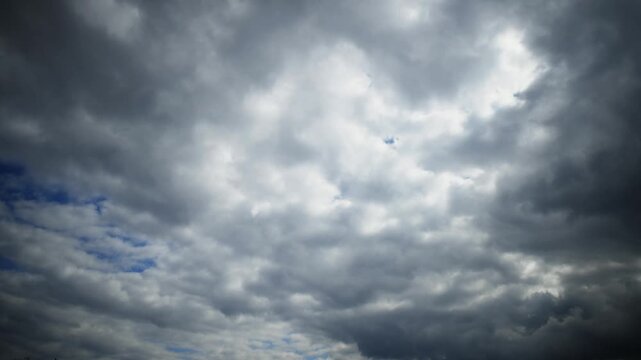 Fast moving darkness clouds, time lapse.
