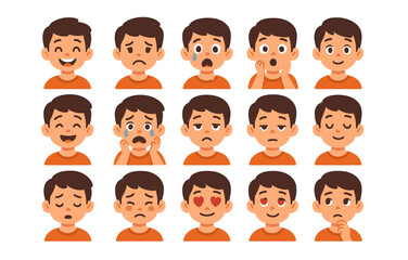 Diverse cartoon emotions collection: expressive faces for all occasions