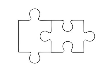 Minimalist puzzle piece outline symbolizing connection and unity
