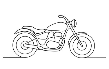 Continuous line drawing of a classic motorcycle for minimalist design