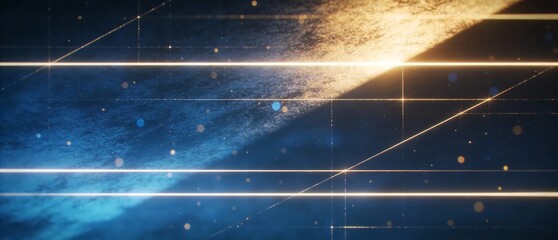 強い光が濃紺の空を貫く抽象的な輝きの背景