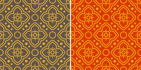 Vector vintage geometric Thai seamless pattern in retro style. Thai ornament.