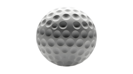 Single White Golf Ball with Dimpled Texture Product Shot