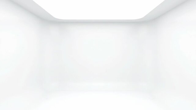 A minimalist, bright white room with soft, rounded corners. This modern space offers a clean, empty canvas for creative projects.
