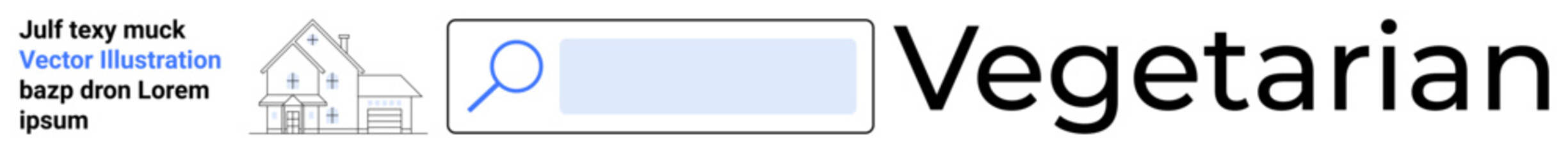 Obraz premium Food choice, healthy eating, lifestyle trends, dietary habits, information search, digital design. Magnifying glass icon with text vegetarian next to a search bar. Food choice and healthy eating